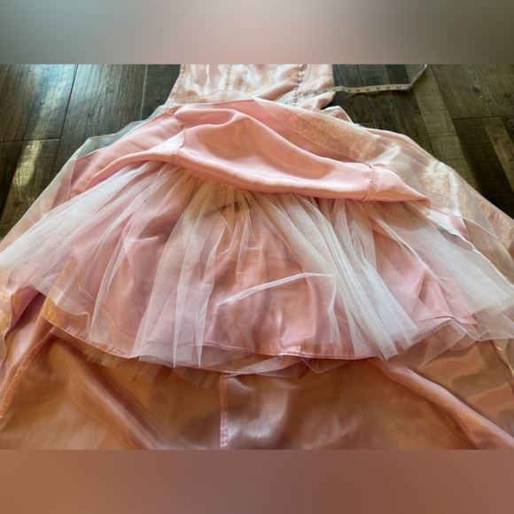 Jessica McClintock for Gunne Sax Vintage Baby Pink Maxi Trumpet Style Gown Sz 2 - Picture 12 of 12